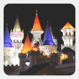Las Vegas Burg Gaming Vegas City Quadratischer Aufkleber