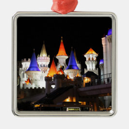 Las Vegas Burg Gaming Vegas City Silbernes Ornament