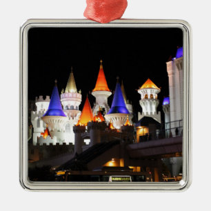 Las Vegas Burg Gaming Vegas City Silbernes Ornament