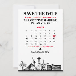 Las Vegas Calendar Save the Date Einladung
