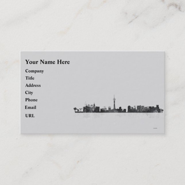 LAS VEGAS, CARTE DE VISITE NEVADA SKYLINE (Devant)