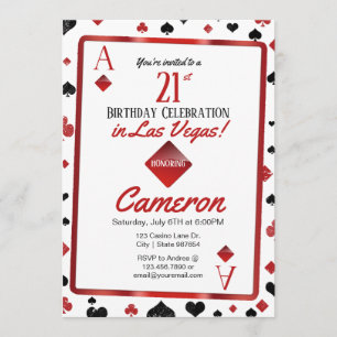 Las Vegas Casino 21. Geburtstag   Card Anzug Einladung