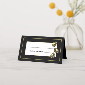Las Vegas Casino Chips Black Gold Table Platzkarte