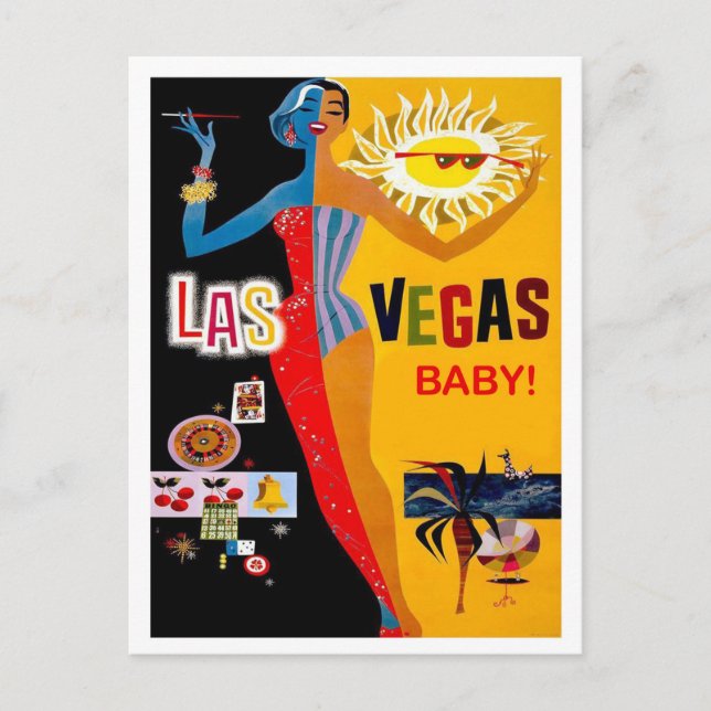 Las Vegas, Casino Collage, Vintage Reise Postkarte (Vorderseite)
