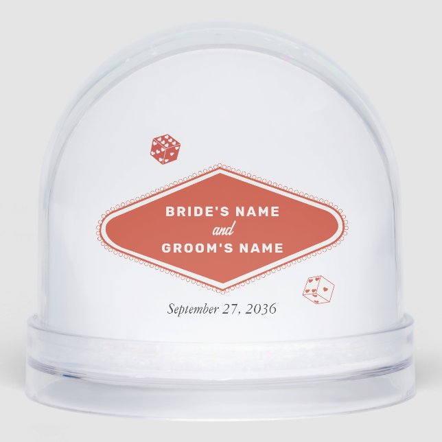 Las Vegas Casino Destination Wedding Red White  Schneekugeln (Vorderseite)