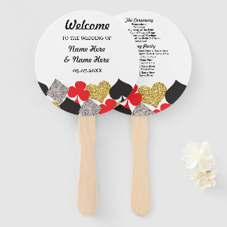 Las Vegas Casino Glitzer Wedding Program Fan Fächer