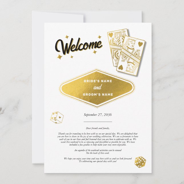 Las Vegas Casino Hochzeit in Urlaubsort (Vorderseite)