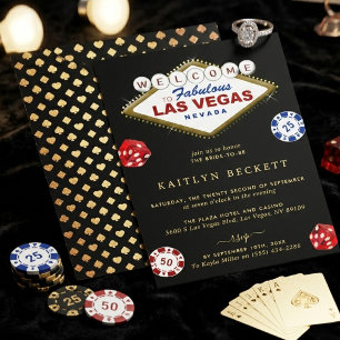 Las Vegas Casino Nacht Junggesellinnenabschied Einladung