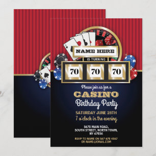 Las Vegas Casino Night Birthday Party Einladung