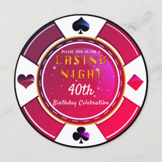 Las Vegas Casino Night Birthday Party Einladung
