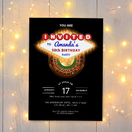 Las Vegas Casino Night Black Birthday Party Einladung