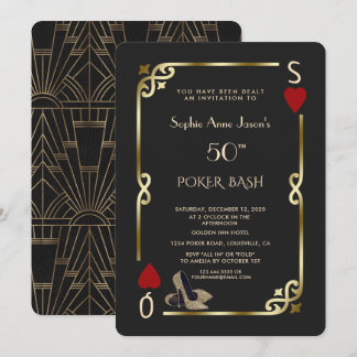 Las Vegas Casino Night Great Gatsby Birthday Einladung