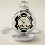 Las Vegas Casino Poker Taschenuhr<br><div class="desc">Diese Chip-Armbanduhr im Stil eines Elfenbeins wäre ein fantastisches Geschenk für sich selbst oder für den Casino-Liebhaber in Ihrem Leben. Personalisieren Sie das Design mit einem Namen.</div>