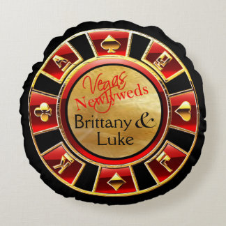 Las Vegas Casino| Rotes Gold Rundes Kissen