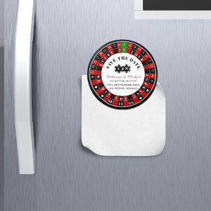 Las Vegas Casino Roulette Rad Save the Date Magnet