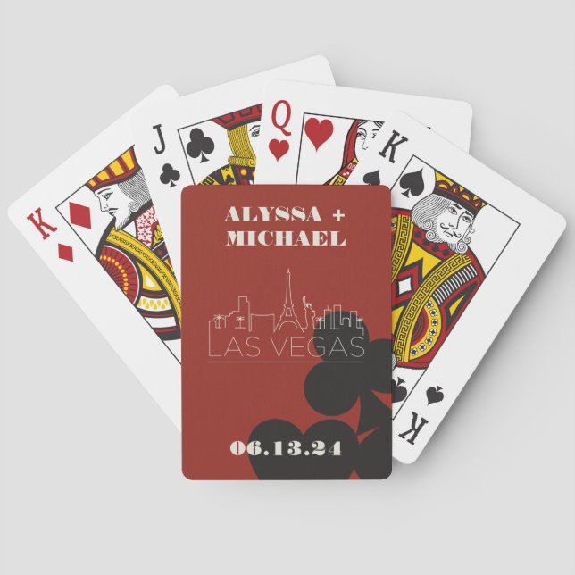 Las Vegas Casino Skyline Gastgeschenk Hochzeit Spielkarten (Rückseite)
