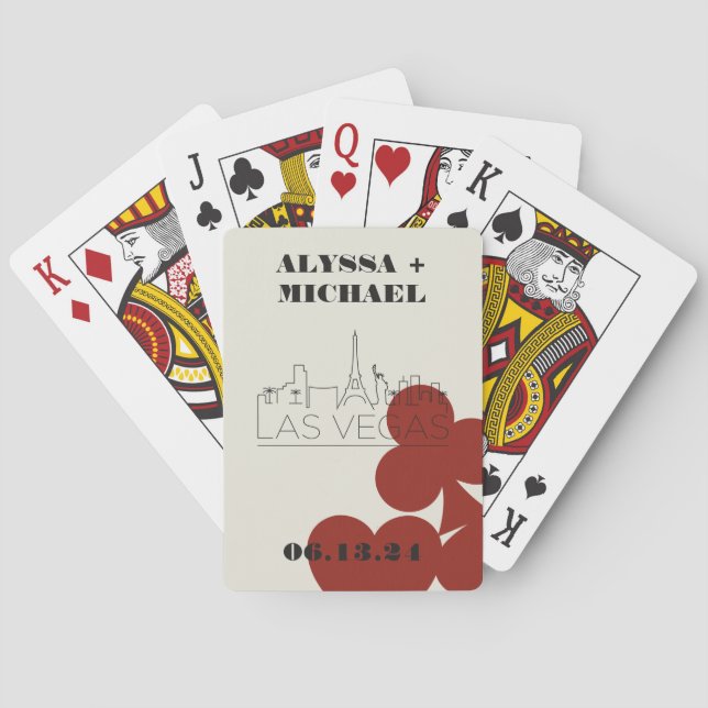 Las Vegas Casino Skyline Gastgeschenk Hochzeit Spielkarten (Rückseite)