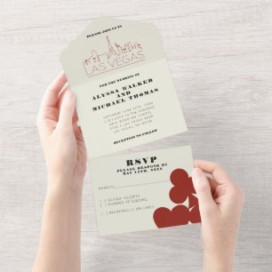 Las Vegas Casino Skyline Wedding All In One Einladung