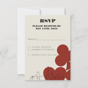 Las Vegas Casino Skyline Wedding Cartes RSVP