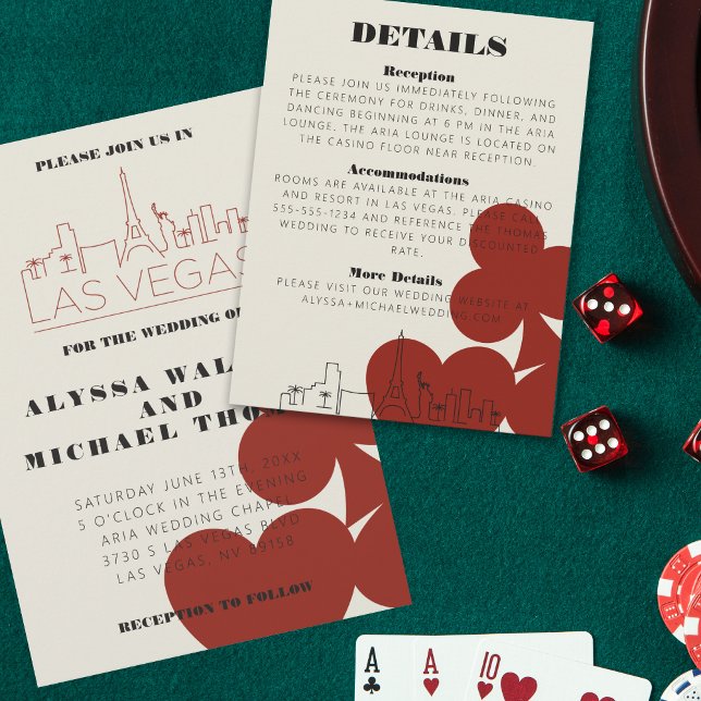 Las Vegas Casino Skyline Wedding Details Card Begleitkarte (Von Creator hochgeladen)