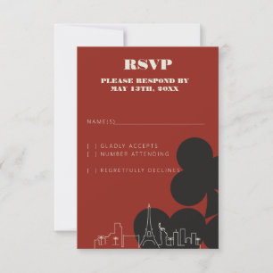 Las Vegas Casino Skyline Wedding RSVP Cards