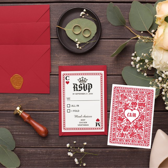 Las Vegas Casino Spielkarte Hochzeit RSVP (Von Creator hochgeladen)