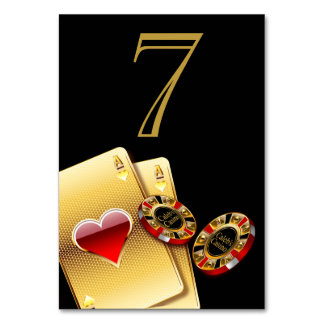 Las Vegas Casino Table Card GEFRAGT FÜR NAMEN IN C Tischnummer