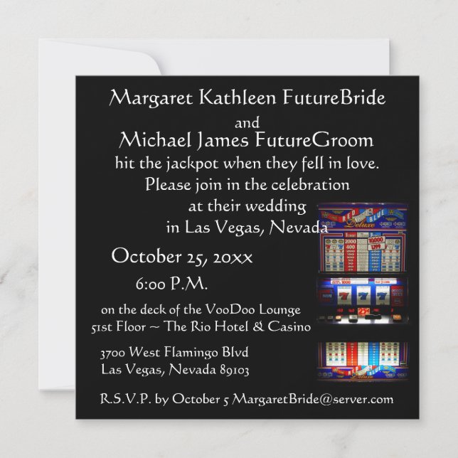 Las Vegas Casino Theme Hochzeit Einladung (Vorderseite)