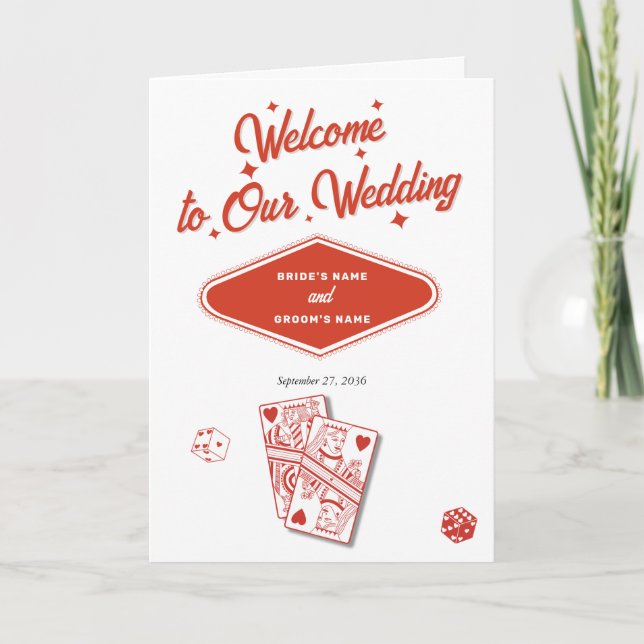 Las Vegas Casino Wedding Order of Service Programm (Vorderseite)