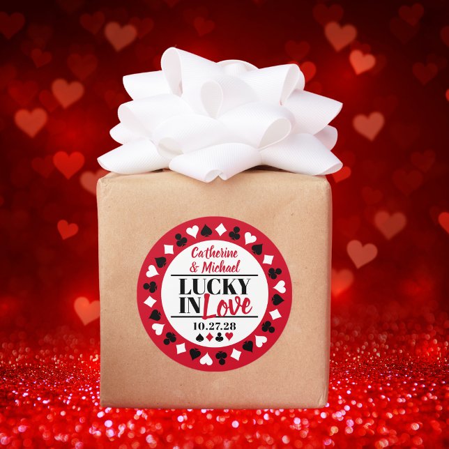 Las Vegas Casino Wedding Save the Date Runder Aufkleber (Von Creator hochgeladen)