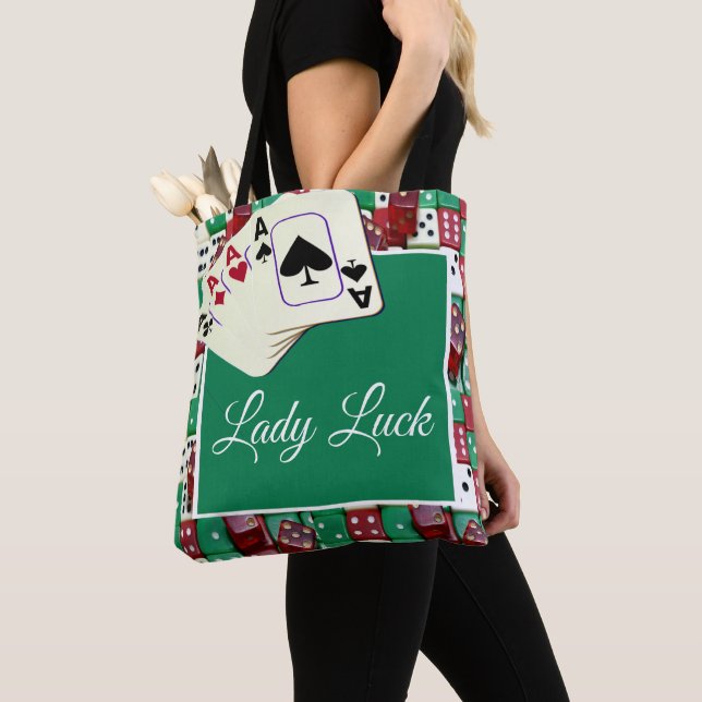 Las Vegas Casino Würfel und Karten mit Lady Luck Tasche (Von Nahem)
