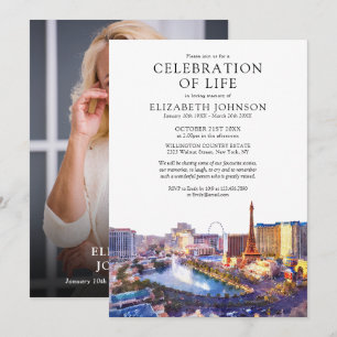 Las Vegas Celebration Of Life Beerdigungsfoto Einladung