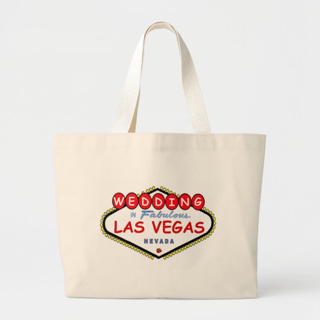 Las Vegas Cherry Red Wedding Tote Bag, Kirschlogo Jumbo Stoffbeutel (Vorne)