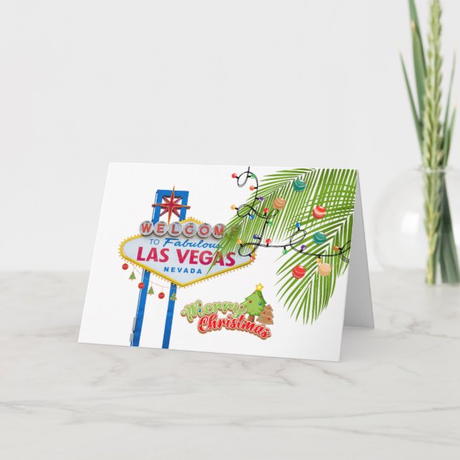 Las Vegas Christmas Palm Carte de congé (Devant)