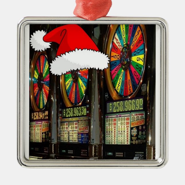 Las Vegas Christmas Slots Silbernes Ornament (Vorne)