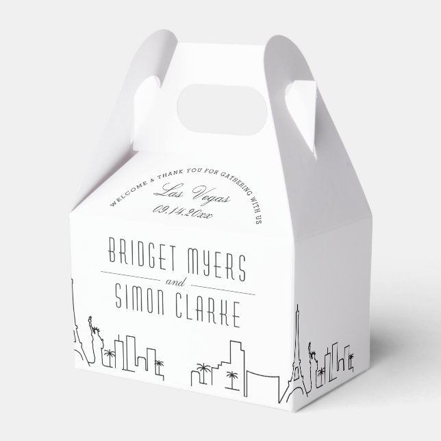 Las Vegas | City Skyline-Gastgeschenk Hochzeit Geschenkschachtel (Vorderseite)
