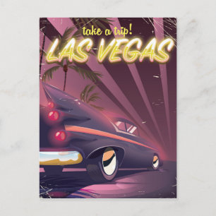 Las Vegas Classic-Autoreiseplakat Postkarte