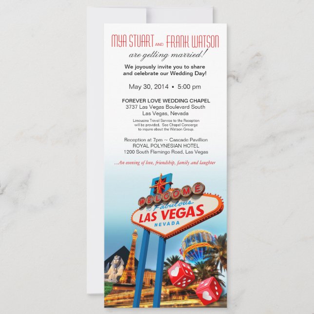 Las Vegas Collage Hochzeit Einladung (Vorderseite)