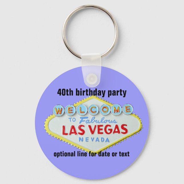 Las Vegas Custom Geburtstagsparty 40. Schlüsselanhänger (Vorderseite)