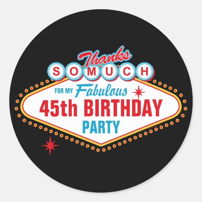 Las Vegas Custom Vielen Dank Runder Aufkleber (Vorderseite)