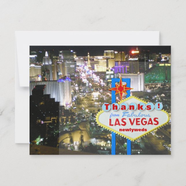 Las Vegas danken Ihnen Jungvermählten Dankeskarte (Vorderseite)