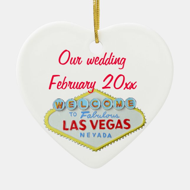 Las Vegas, das Memento Wedding ist Keramik Ornament (Vorne)