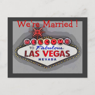 Las Vegas, das Mitteilung Wedding ist Ankündigungspostkarte