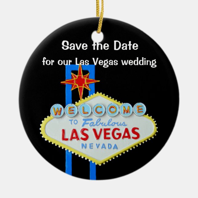 Las Vegas, das Save the Date Wedding ist Keramikornament (Vorne)