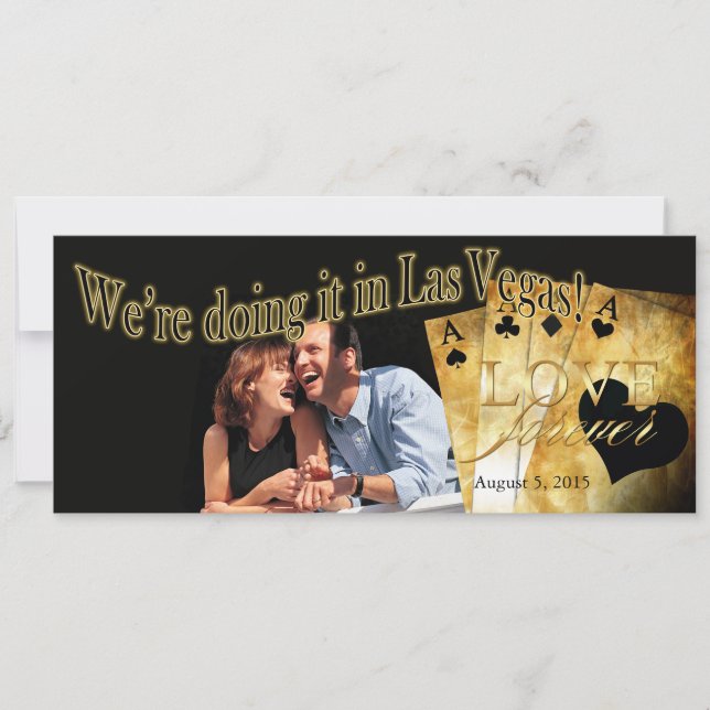 Las Vegas Deluxe Foto Wedding Einladung (Vorderseite)