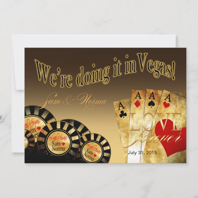 Las Vegas Deluxe Wedding | Sand Einladung (Vorderseite)