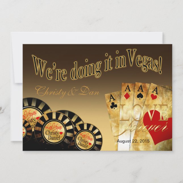 Las Vegas Deluxe Wedding | Sand Einladung (Vorderseite)
