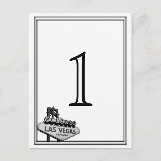 Las Vegas Destination Mariage Numéro de table (Devant)