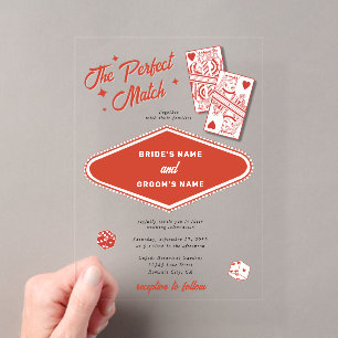Las Vegas Destination Perfect Match Wedding Acryleinladungen