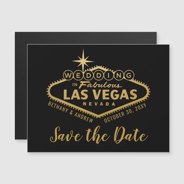 Las Vegas Destination Wedding Magnet Enregistrer l (Devant / Derrière)